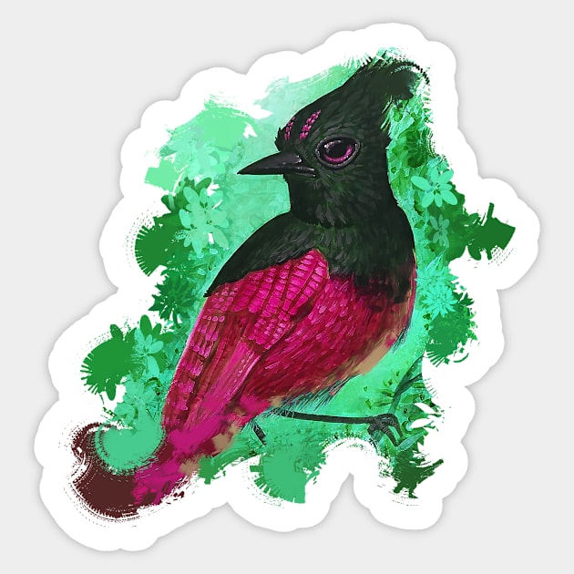 Magenta Steller's Jay All Day Sticker by Hutchew